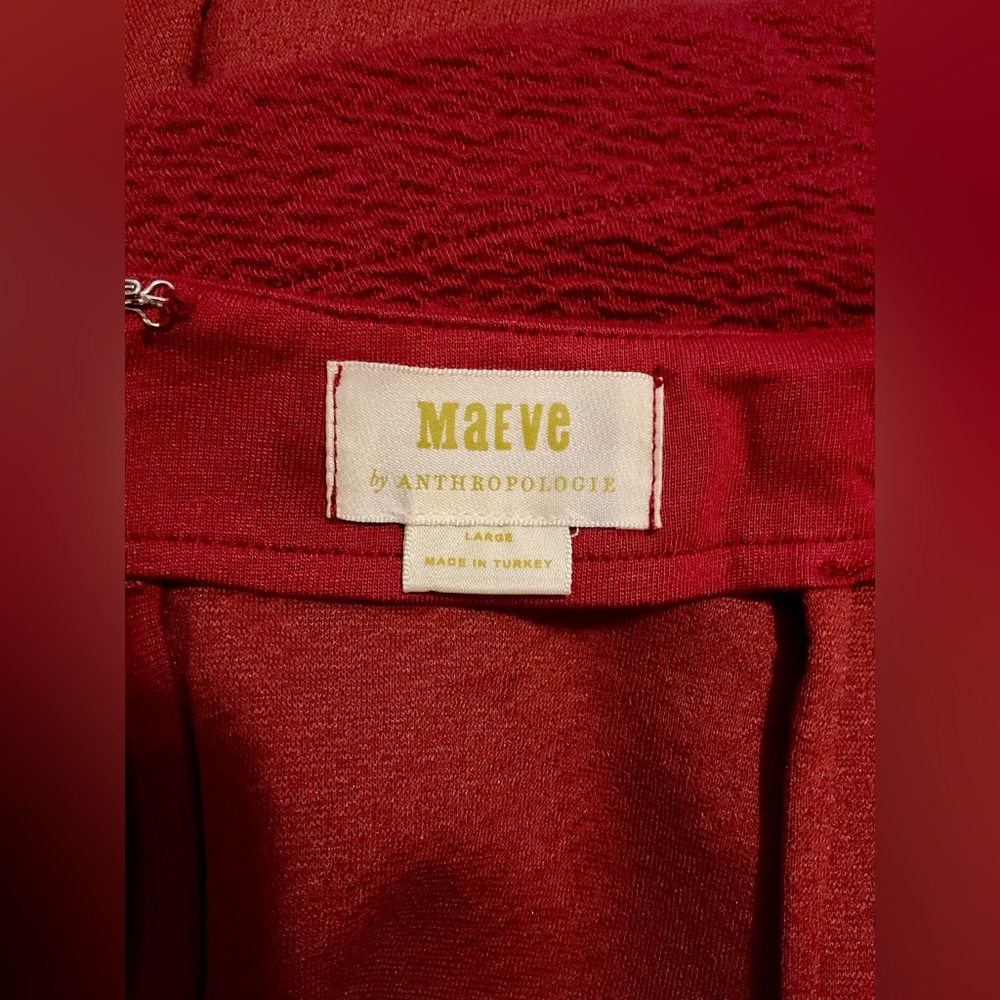 Anthropologie Maeve Asymmetrical Skirt in Rich Red - Picture 3 of 7